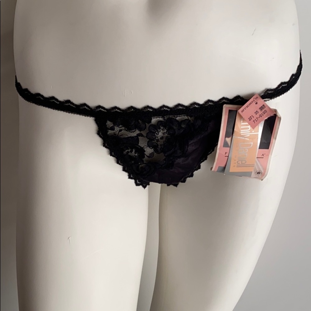 Emily Daniell black satin vintage panty M